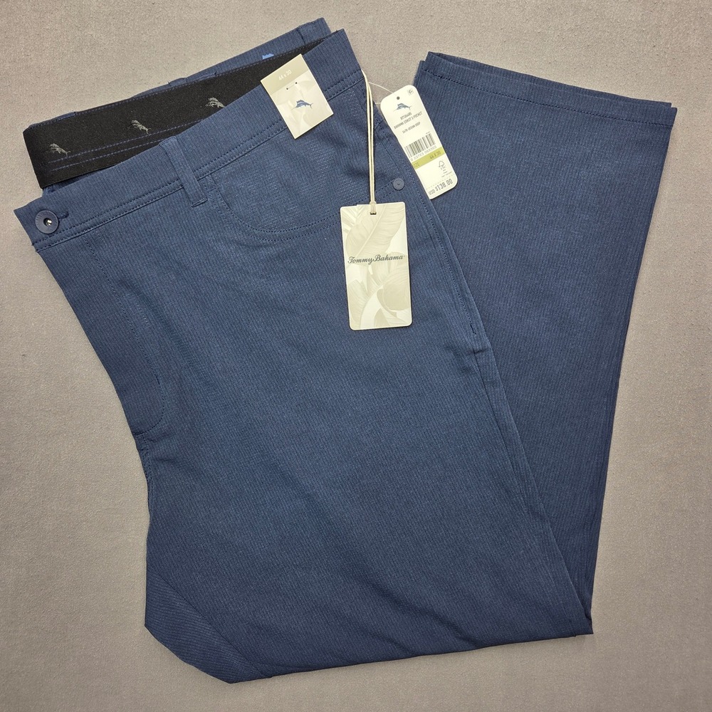 NWT Tommy Bahama Pants Mens 44x30 Bahama Coast IslandZone 5-Pocket Blue BT124485